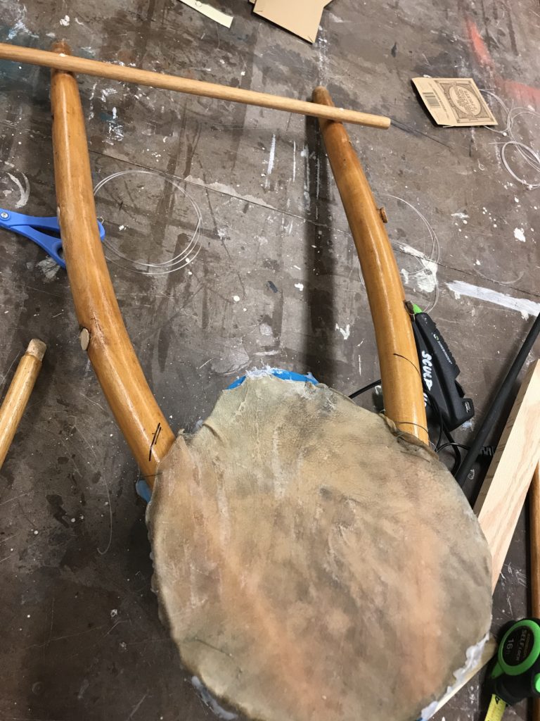 Lyre with goat skin drum finished